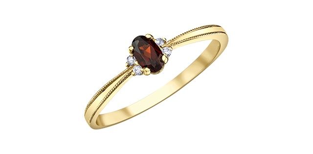 Corona Garnet 10KY Gemstone Ring R4432