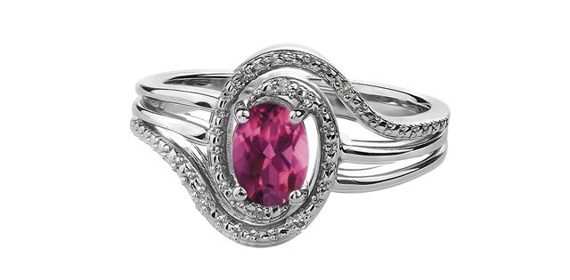 Corona Pink Topaz Sterling Silver Gemstone Ring RCH536