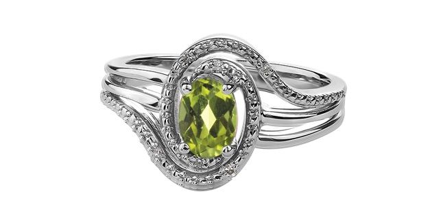 Corona Peridot Sterling Silver Gemstone Ring RCH536