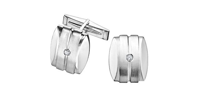 I Am Canadian Diamond .14TW Sterling Cuff Links CC62