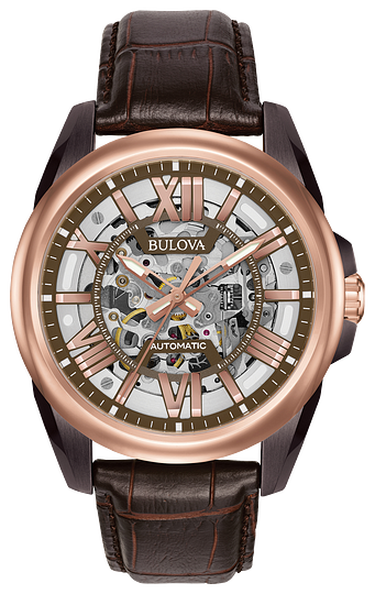 Bulova Sutton Automatic Skeleton Mens Watch 98A165