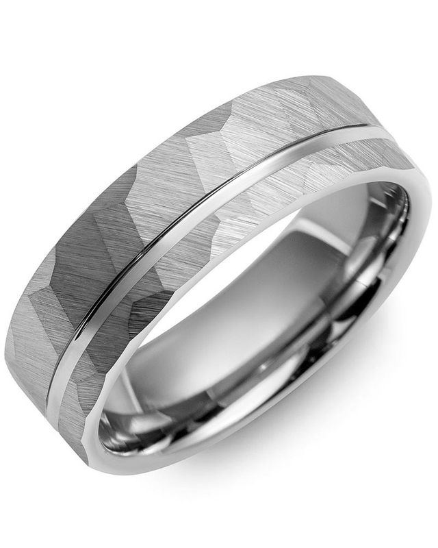 Madani Tungsten Matte Hammer Ring 7mm