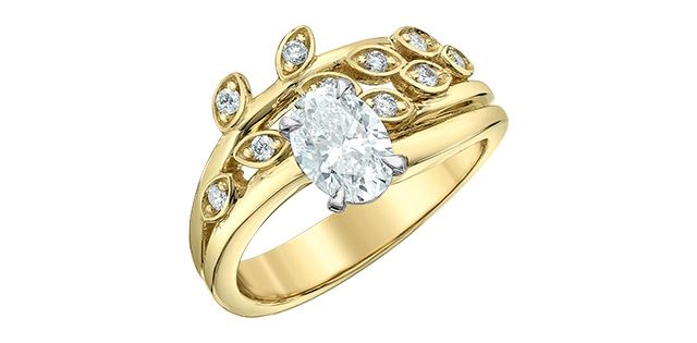 Lab Diamond 14KYW 1.15TW Engagement Ring R52H06 Diamond Evolution
