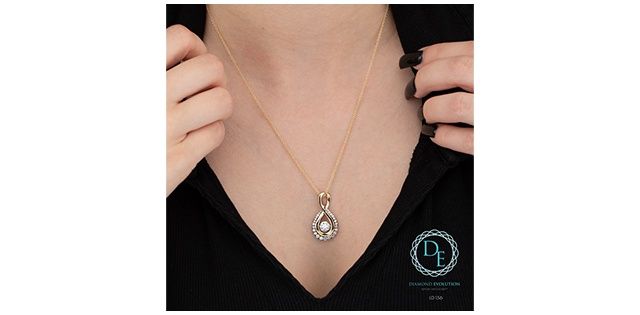 Lab Pulse Diamond 14KYW 1.16TW Necklace PP4656 Diamond Evolution
