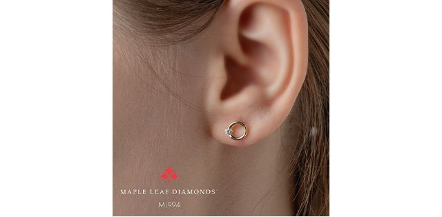 Maple Leaf Diamond 10KY .10TW Earrings EE4678
