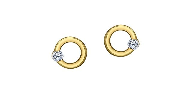 Maple Leaf Diamond 10KY .10TW Earrings EE4678