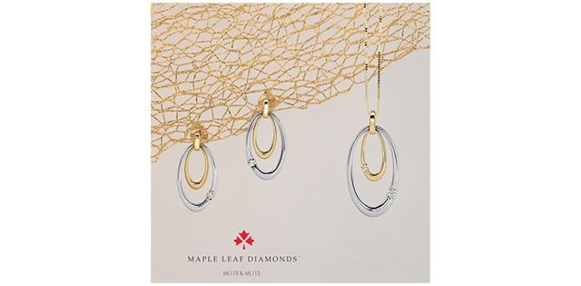 Maple Leaf Diamond 10KYW .09TW Necklace PP2415