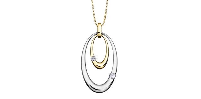 Maple Leaf Diamond 10KYW .09TW Necklace PP2415