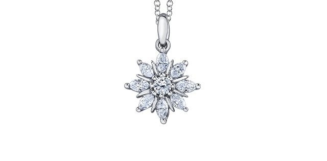 Maple Leaf Diamond 14KW .25TW Necklace PP4419