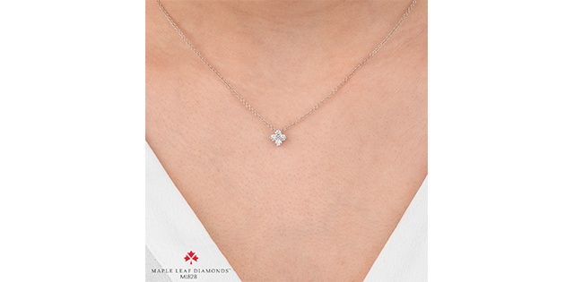 Maple Leaf Diamond 14KW .30TW Necklace PP4384