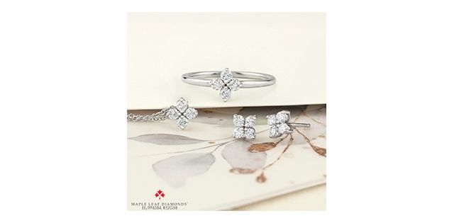 Maple Leaf Diamond 14KW .40TW Earrings EE4384