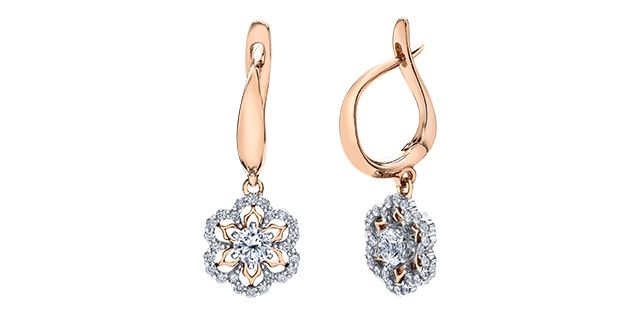 Maple Leaf Diamond 18KPD .65TW Earrings EE4540 Eternal Flames