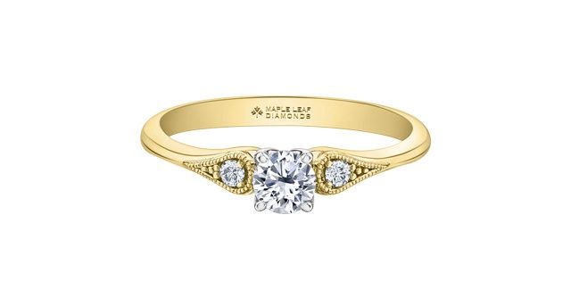 Maple Leaf 18KYW .35TW Diamond Engagement Ring R31124 Eternal Flames