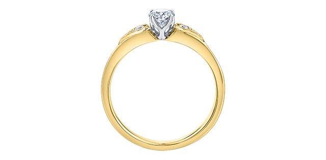 Maple Leaf 18KYW .35TW Diamond Engagement Ring R31124 Eternal Flames