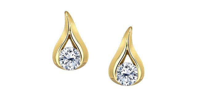 Maple Leaf Diamond 14KY .25TW Earrings EE4598 Eternal Flames