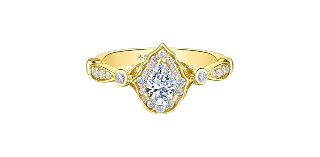 Maple Leaf 18KY .58TW Diamond Engagement Ring R31096 Eternal Flames