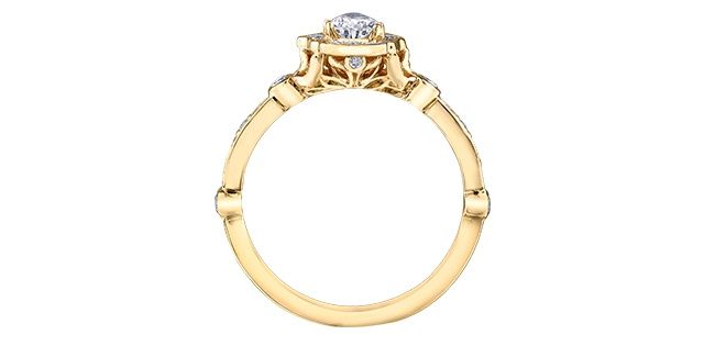 Maple Leaf 18KY .58TW Diamond Engagement Ring R31096 Eternal Flames