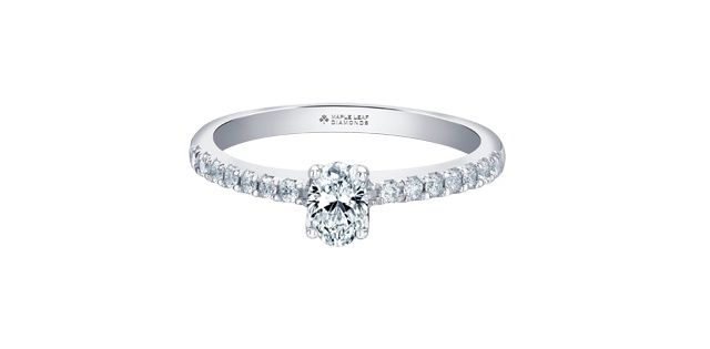 Maple Leaf 18KPD .47TW Diamond Engagement Ring R30506 Eternal Flames