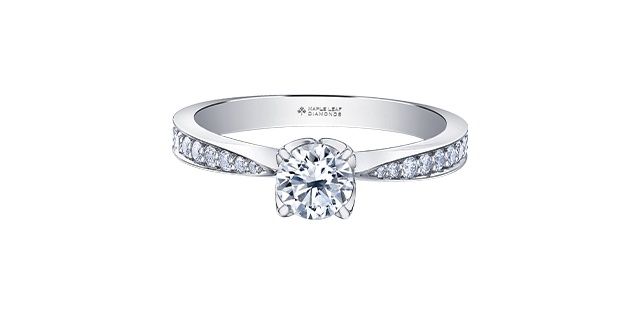 Maple Leaf 18KPD .80TW Diamond Engagement Ring R30908 Eternal Flames