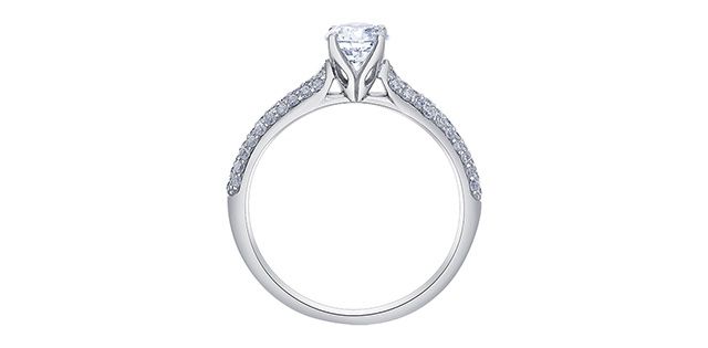 Maple Leaf 18KPD .86TW Diamond Engagement Ring R3830 Eternal Flames