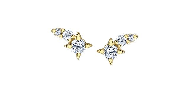 Maple Leaf Diamond 14KY .20TW Earrings EE4629 Shelly Purdy Seasons