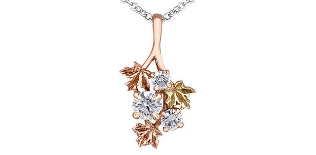 Maple Leaf 14KR  .30TW Diamond Necklace PP4269 Shelly Purdy Seasons