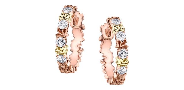 Maple Leaf Diamond 14KRY .25TW Earrings EE4319 Shelly Purdy Seasons