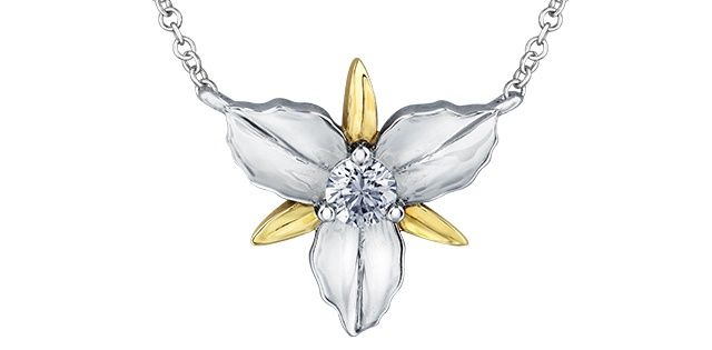Maple Leaf Diamond 14KWY .14TW Necklace NN314 Shelly Purdy Seasons
