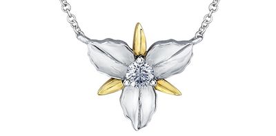 Maple Leaf Diamond 14KWY .14TW Necklace NN314 Shelly Purdy Seasons