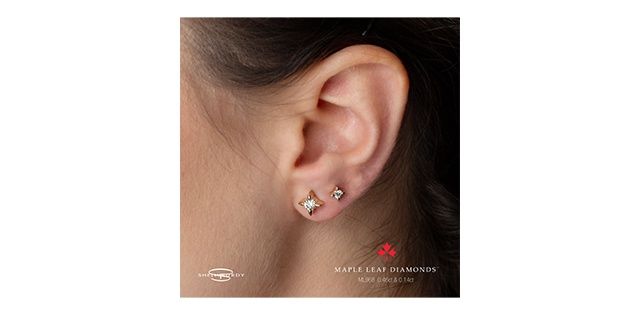 Maple Leaf Diamond 14KY .14TW Earrings EE4628 Shelly Purdy Seasons