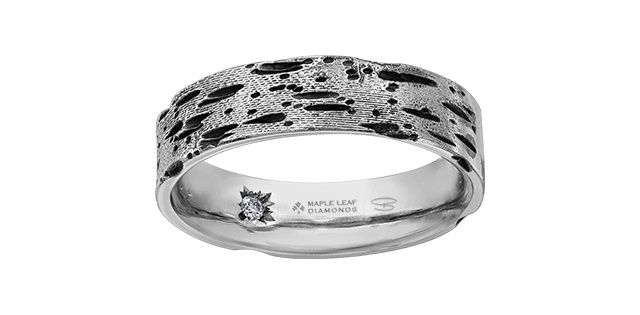 Maple Leaf 14KW .04TW Diamond Mens Band R90D05 Shelly Purdy Seasons