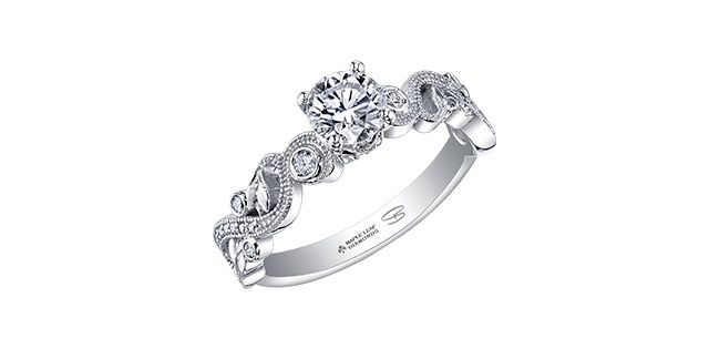 Maple Leaf 18KPD .65TW Diamond Engagement Ring R30147 Shelly Purdy Seasons