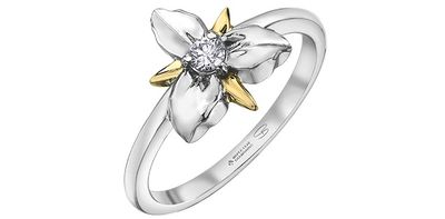 Maple Leaf 14KWY .09TWR Diamond Trillium Ring CH793 Shelly Purdy Seasons