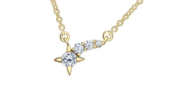 Maple Leaf Diamond 14KY .15TW Necklace NN376 Shelly Purdy Seasons