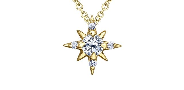 Maple Leaf Diamond 14KY .16TW Necklace PP4627 Shelly Purdy Seasons