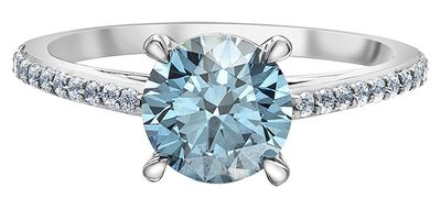 Lab Blue Diamond 14KW 1.70TW Engagement Ring R31137 Diamond Evolution