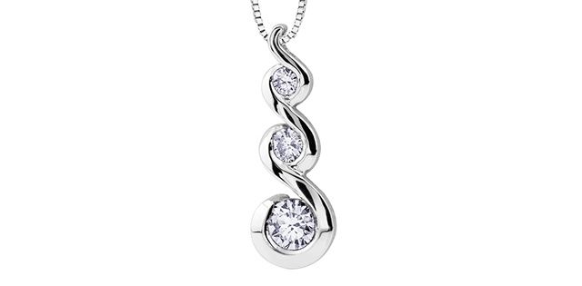 Maple Leaf Diamond 14KW .25TW Necklace PP2903 Tides of Love