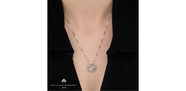 Maple Leaf Diamond 14KW .14TW Necklace PP4354 Tides of Love