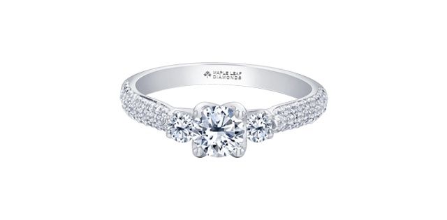 Maple Leaf 18KPD 1.00TW Diamond Engagement Ring R3907 Eternal Flames