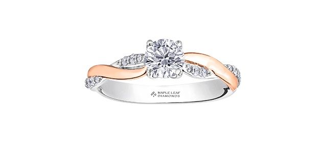 Maple Leaf 18KWR .64TW Diamond Engagement Ring R30984 Eternal Flames