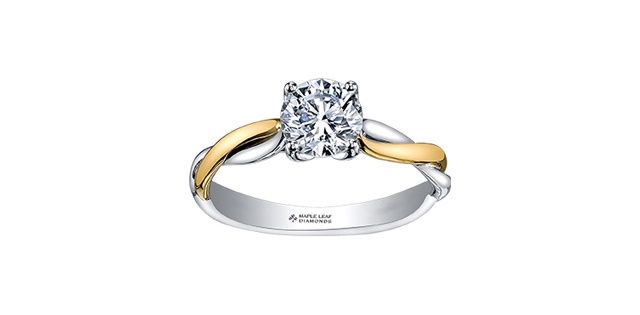Maple Leaf 18KWY 1.00TW Diamond Engagement Ring R10009 Eternal Flames