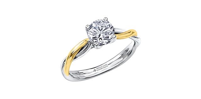 Maple Leaf 18KWY 1.00TW Diamond Engagement Ring R10009 Eternal Flames