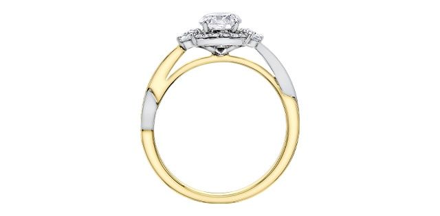 Maple Leaf 14KYW .90TW Diamond Engagement Ring R31391 Eternal Flames