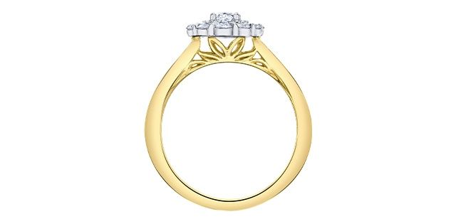 Maple Leaf 18KYW .77TW Diamond Engagement Ring R31424 Eternal Flames