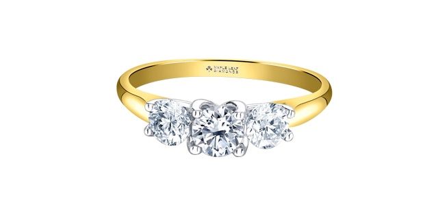 Maple Leaf 18KYW 1.00TW Diamond Engagement Ring R3342 Eternal Flames