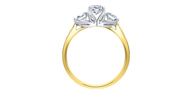Maple Leaf 18KYW 1.00TW Diamond Engagement Ring R3342 Eternal Flames