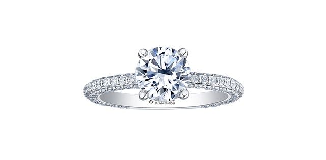 Maple Leaf 18KPD 1.45TW Diamond Engagement Ring R31092 Circle of Love