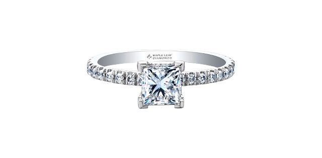 Maple Leaf 18KPD .75TW Diamond Engagement Ring R30638 Circle of Love