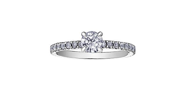 Maple Leaf 18KPD .55TW Diamond Engagement Ring R30331 Circle of Love