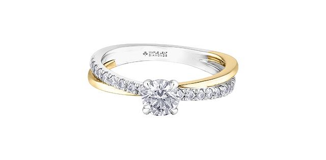 Maple Leaf 18KPD .70TW Diamond Engagement Ring R31089 Circle of Love